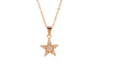 Charming Star Shape 925 Sterling Silver Rose Gold Colour Necklace studded with CZ